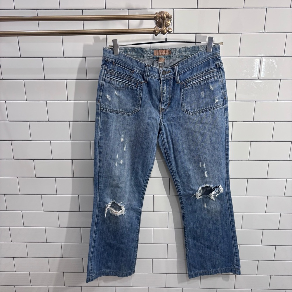 Y2K Abercrombie & Fitch Flare Jeans in Distressed Blue - Picture 4 of 5